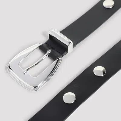 The Frankie Shop Studded Leather Belt In Black