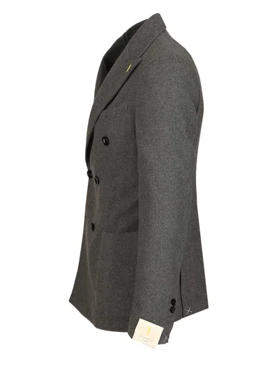 Guarinucci Blazer Doppio Petto 70 Pol 15 Lana 15 Visco Jackets Grey In Multi