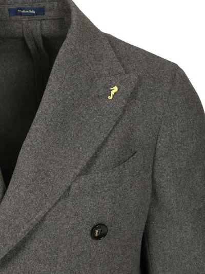 Guarinucci Blazer Doppio Petto 70 Pol 15 Lana 15 Visco Jackets Grey In Multi