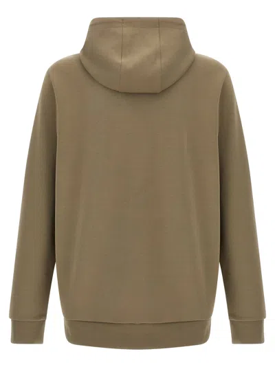 Hugo Boss C-spence 01 Leather-patch Hoodie In Green
