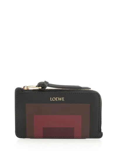Loewe Card Holder With Coin Purse Small Leather Goods Multicolor In Black