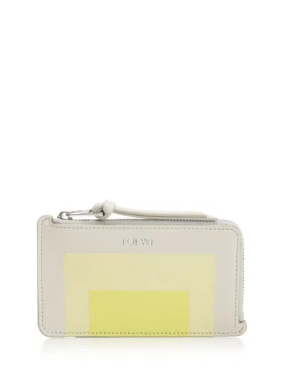 Loewe Card Holder With Coin Purse Small Leather Goods White In Gray