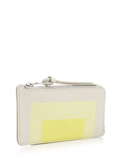 Loewe Card Holder With Coin Purse Small Leather Goods White In Gray