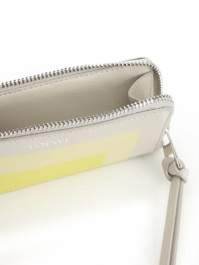 Loewe Card Holder With Coin Purse Small Leather Goods White In Gray