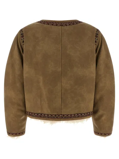 Isabel Marant Étoile Cely Puffer Jackets Beige In Green