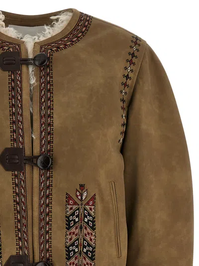 Isabel Marant Étoile Cely Puffer Jackets Beige In Green