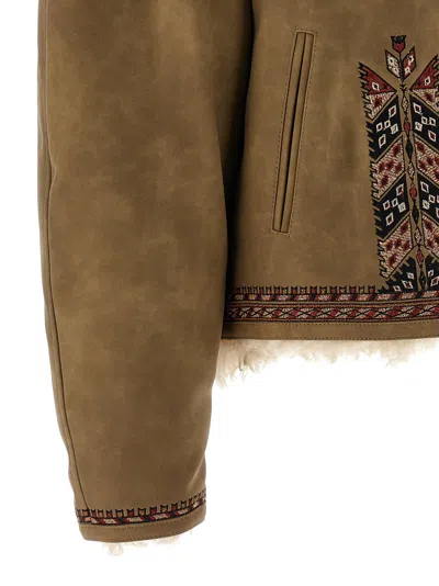Isabel Marant Étoile Cely Puffer Jackets Beige In Green