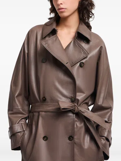 Emporio Armani Stylish Raincoat Featuring Belted Waist In Multi