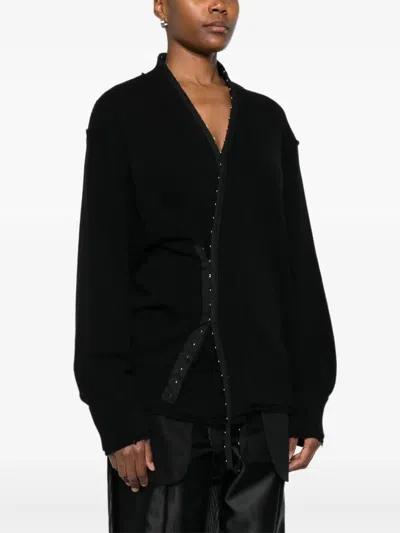 Federico Cina Corset Distressed Cardigan Clothing In Black