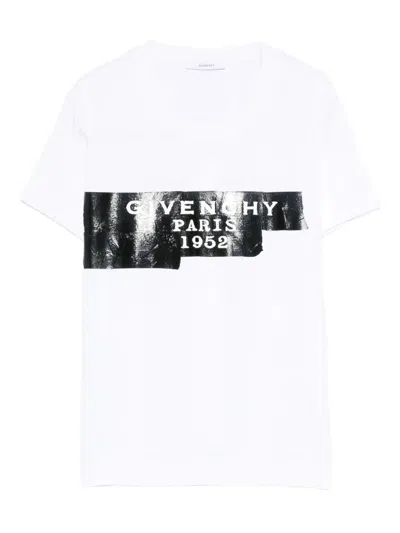 Givenchy Cotton T-shirt With Tape Print Clothing In White