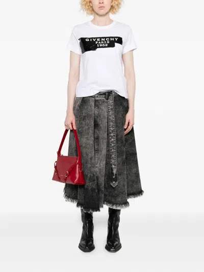 Givenchy Cotton T-shirt With Tape Print Clothing In White