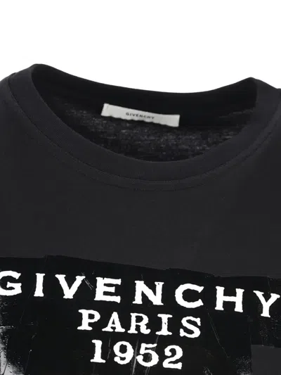 Givenchy Cotton T-shirt With Tape Print Clothing In Black