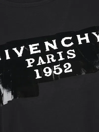 Givenchy Cotton T-shirt With Tape Print Clothing In Black