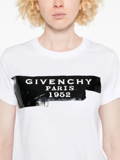 Givenchy Cotton T-shirt With Tape Print Clothing In White