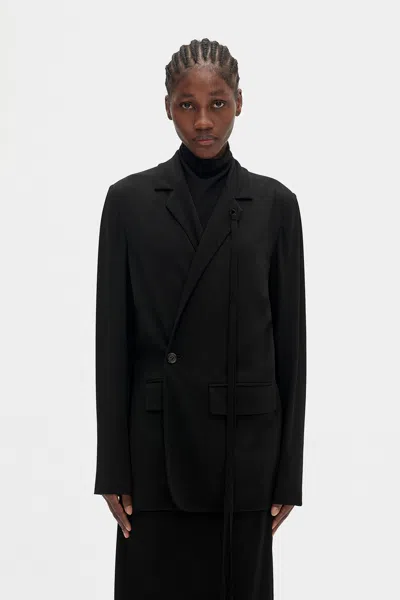 Ann Demeulemeester Olena Wrap Deconstructed Blazer In Black
