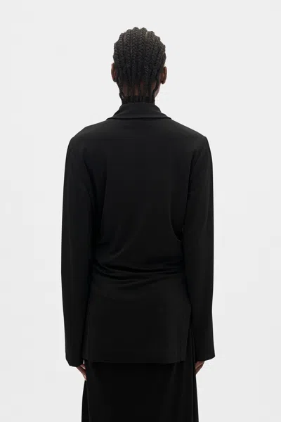 Ann Demeulemeester Olena Wrap Deconstructed Blazer In Black