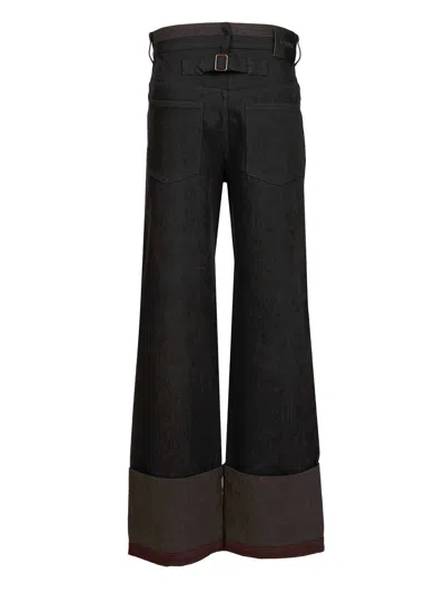 Loewe Straight-leg Turn-up Jeans In Black