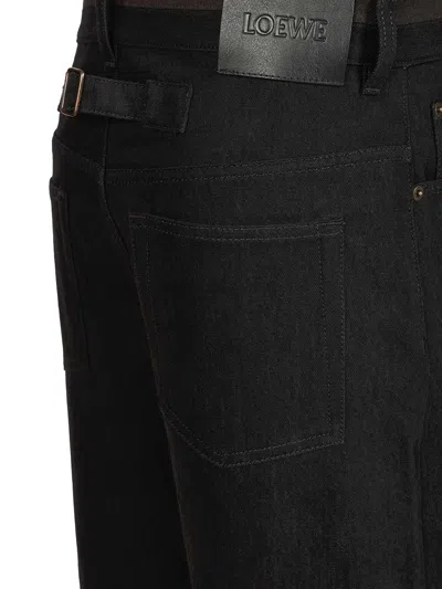 Loewe Straight-leg Turn-up Jeans In Black