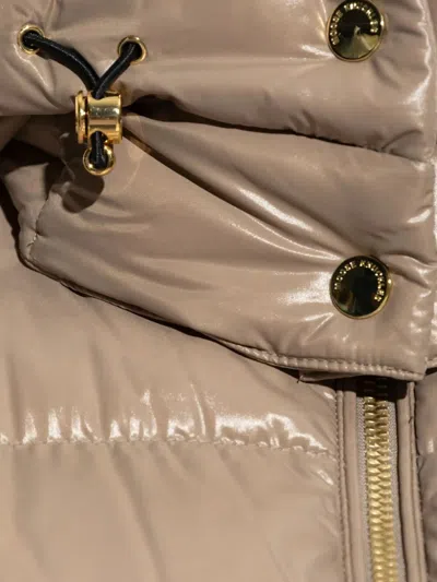 Moose Knuckles Detachable Hood Shiny Shell Down Jacket Clothing In Gold