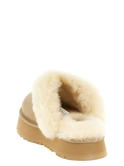 Ugg Sheepskin And Suede Slide With Plush Collar In Brown
