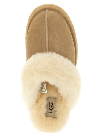 Ugg Sheepskin And Suede Slide With Plush Collar In Brown