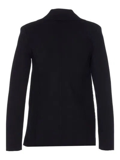 Elisabetta Franchi Double-breasted Knit Jacket With Embroidery Clothing In Black