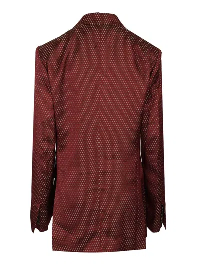 Dries Van Noten Double-breasted Polka Dot Blazer Jackets Bordeaux In Brown