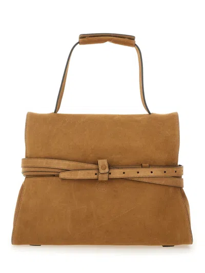 Moschino Couture Brown Handbag In Nude