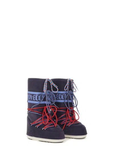 Moon Boot Icon Suede Snow Boots In Blue