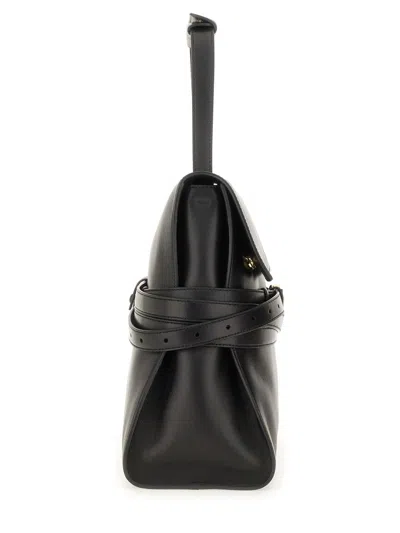 Moschino Black Leather Top Handle Bag In Black