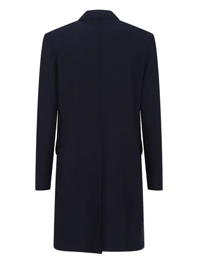 Eleventy Tailored Coat With Flap Pockets And Notch Lapel In Blue