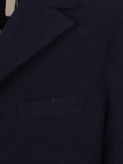 Eleventy Tailored Coat With Flap Pockets And Notch Lapel In Blue