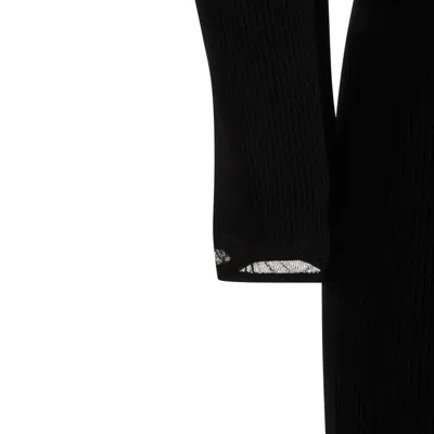 Elisabetta Franchi Black Viscose Midi Dress In Black