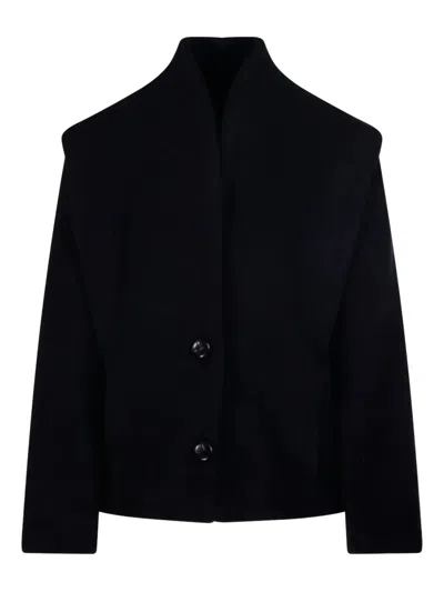 Isabel Marant Dyogo Padded Coat With Buttons In Blue