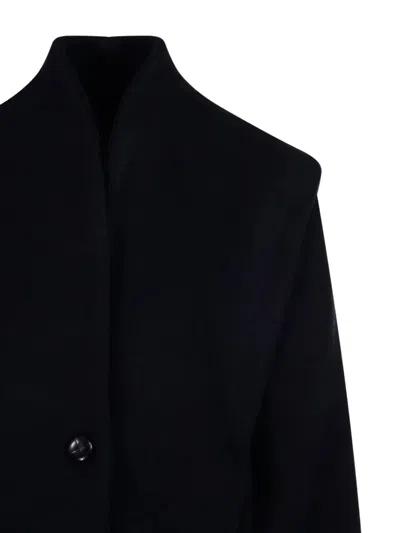 Isabel Marant Dyogo Padded Coat With Buttons In Blue