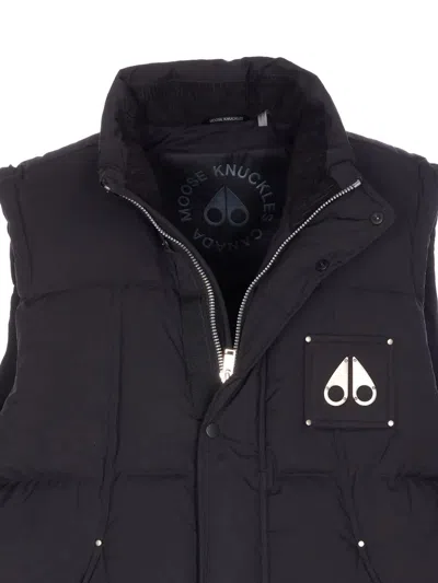 Moose Knuckles Insulated Sleeveless Jacket High Collar In Black