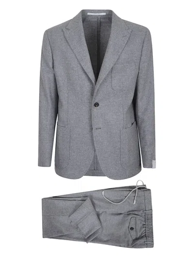 Eleventy Wool-cashmere Blend Blazer With Tailored Fit In Gray