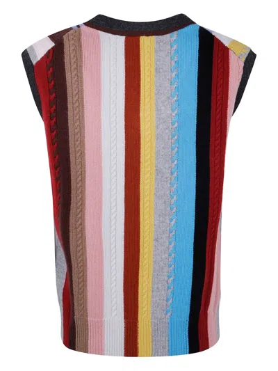 Paul Smith Women's Cashmere-blend 'signature Stripe' Knitted Vest Top Multicolour