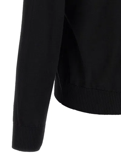 Fendi Regular Fit Wool Blend Pullover With Pockets In Black