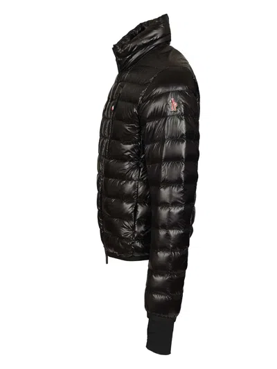 Moncler Black Stretch Nylon Hers Down Jacket In Black