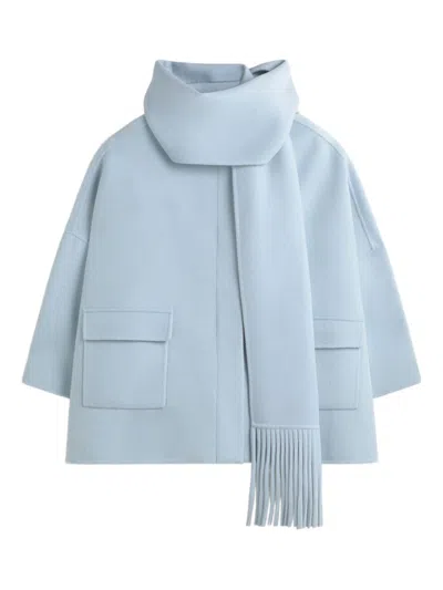 Ermanno Firenze Scarf-details Jacket In Blue