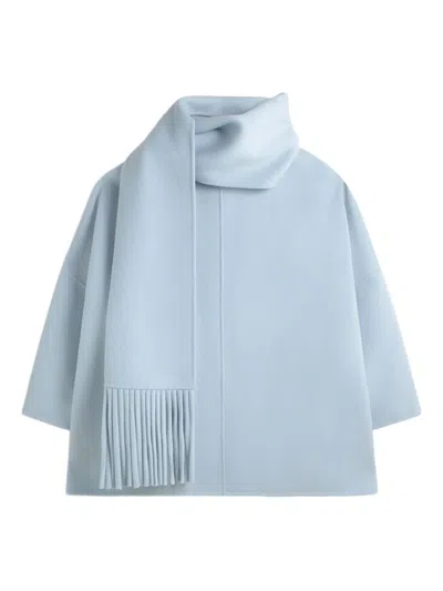 Ermanno Firenze Scarf-details Jacket In Blue