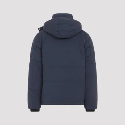 Paul Smith Hooded Navy Blue Polyamide Jacket In Blue