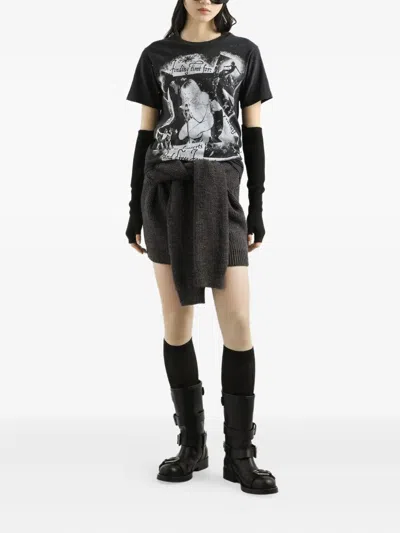 Dolce & Gabbana Graphic Print Cotton T-shirt With Ribbed Neck In Multi