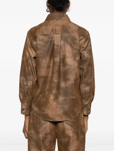 Isabel Marant Étoile Isabel Marant Etoile Karima Faux Leather Shirt In Multi