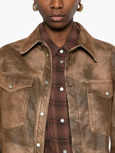 Isabel Marant Étoile Isabel Marant Etoile Karima Faux Leather Shirt In Multi
