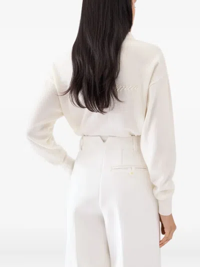 Jacquemus Le Cardigan Brode In White