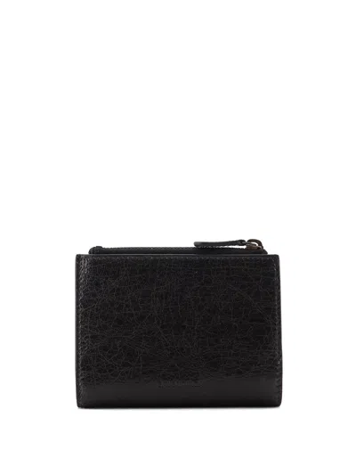 Balenciaga Women Le City Bifold Leather Wallet In Black