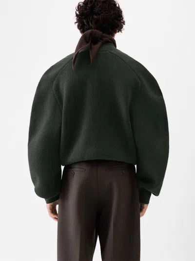 Jacquemus Le Cardigan Pallone In Wool And Cashmere In Green