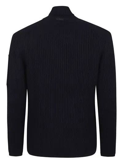 C.p. Company Knitwear Turtle Neck In Re-wool In Blue